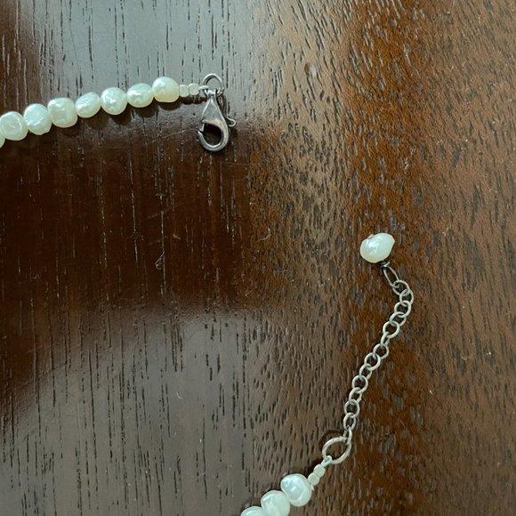 Seed Pearl Necklace with Silver Heart - Picture 9 of 9